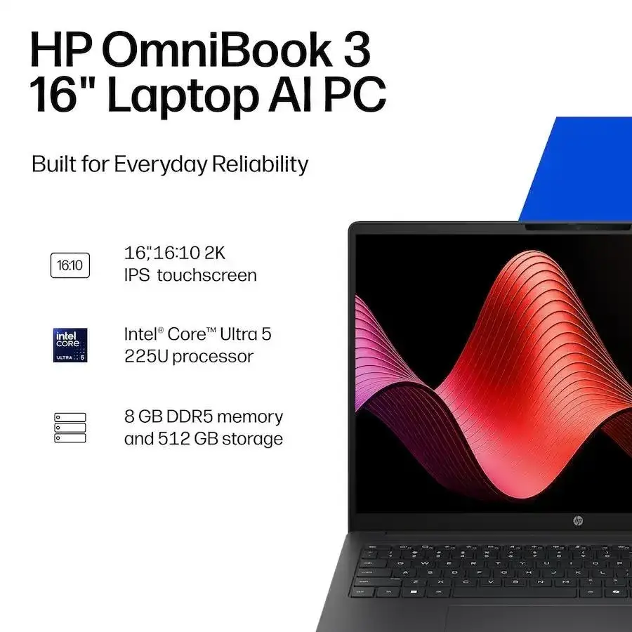 Hp Omnibook 3 16" 2K Ips Touchscreen Laptop - Image 4