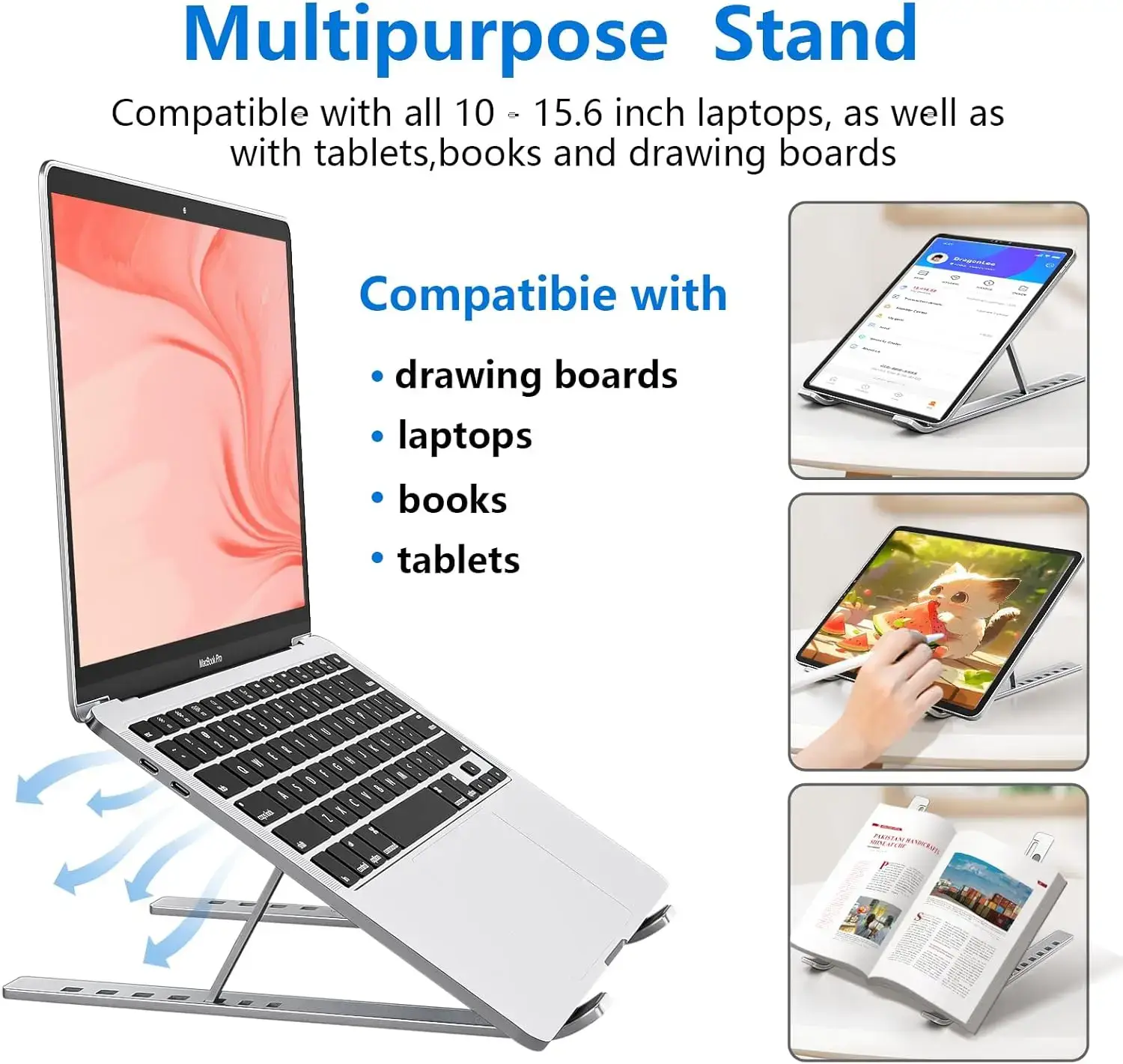 Foldable Aluminum Laptop Stand - Image 4