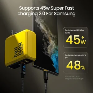 140W GaN Charger PD3.1 3-Port Type C Quick Charge - Thumbnail Image 4