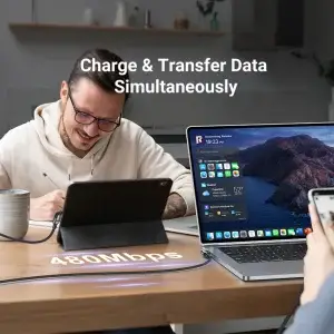 2-Pack USB C to USB C Cable 240W C to C Cable Fast Charging - Thumbnail Image 6