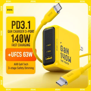 140W GaN Charger PD3.1 3-Port Type C Quick Charge