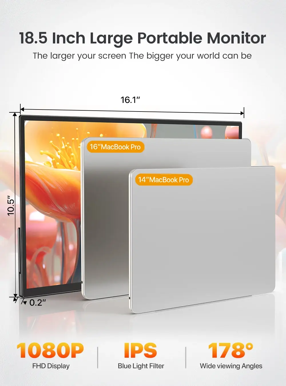 UPERFECT 120Hz Portable Monitor 18.5" IPS - Image 6