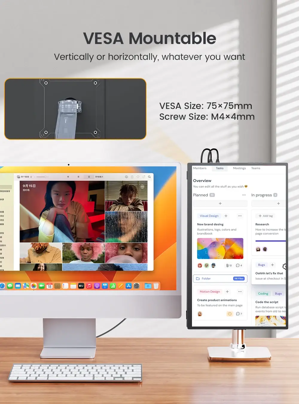 UPERFECT 120Hz Portable Monitor 18.5" IPS - Image 3