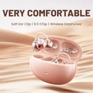 Open-Ear Clip Cordless Bluetooth 6.0 Earbuds with Ear Hook