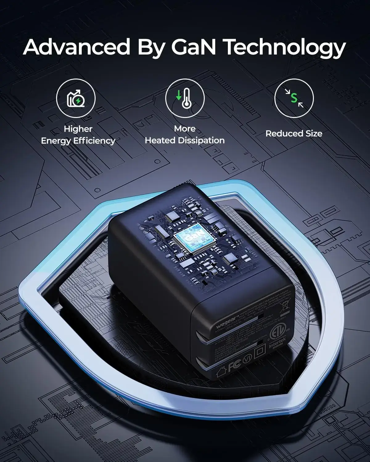 67W USB C charger 3-Port GaN Fast Compact Foldable for iPhone - Image 3