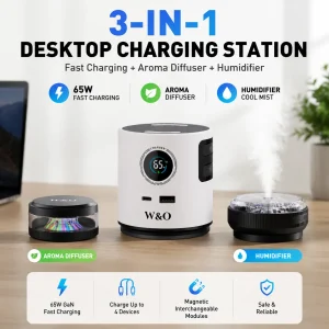 3-in-1 65W GaN Fast Charging Station with Aromatherapy Diffuser & Humidifier