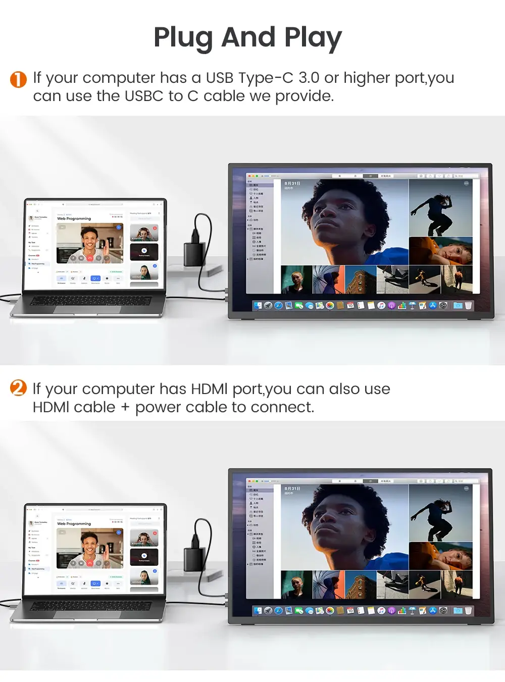 UPERFECT 120Hz Portable Monitor 18.5" IPS - Image 5