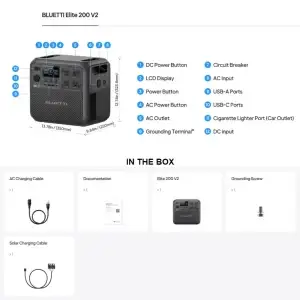 BLUETTI Elite 200 V2 Portable Power Station - Thumbnail Image 5