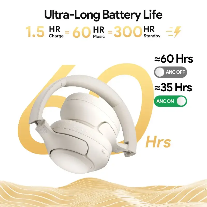 Wireless Headphones 43dB Active Noise Cancellation Headset - Image 6