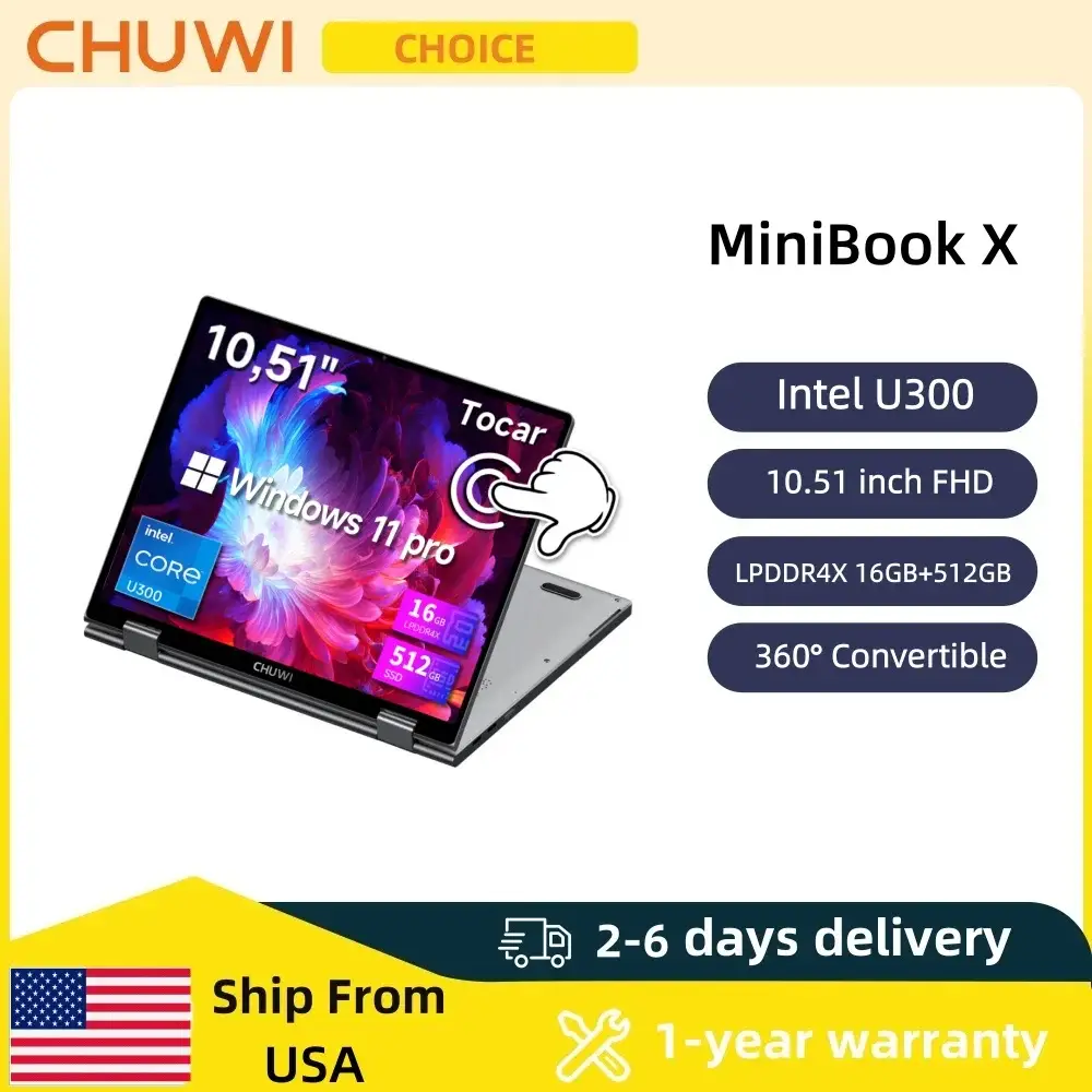 CHUWI Mini Book X Touch Screen Tablet Laptop 2-in-1 - Image 1