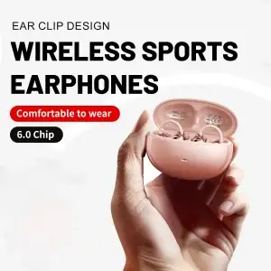 Open-Ear Clip Cordless Bluetooth 6.0 Earbuds with Ear Hook - Thumbnail Image 2